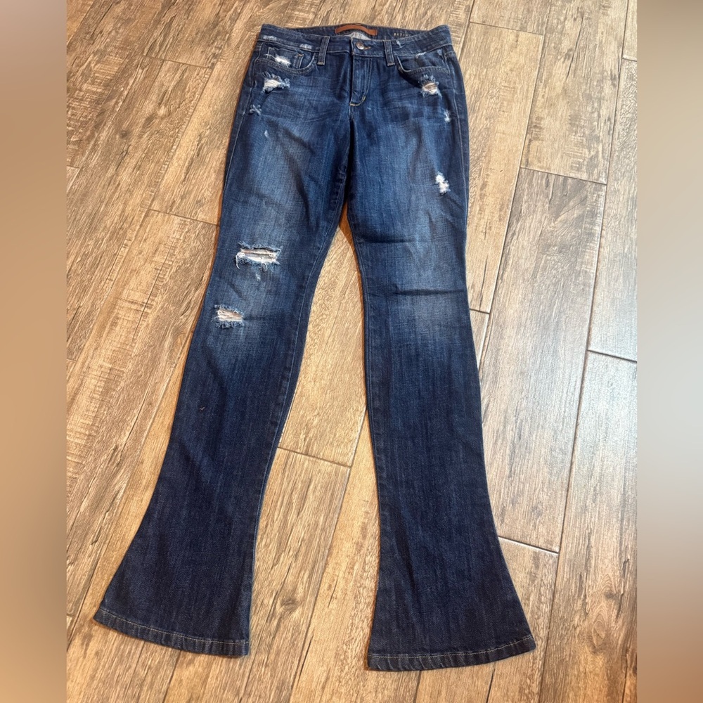 Joe's Jeans Dark Blue Distressed Flare Jeans